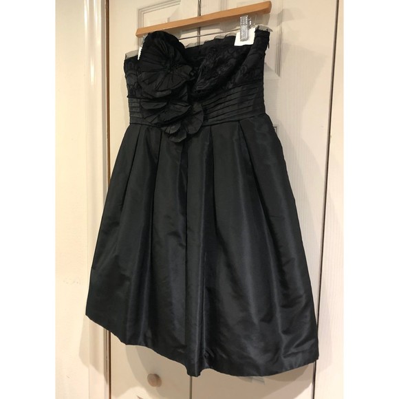 Black Vivienne Tam Silk Taffeta Statement Flower Strapless Cocktail Dress 6 - Picture 9 of 12
